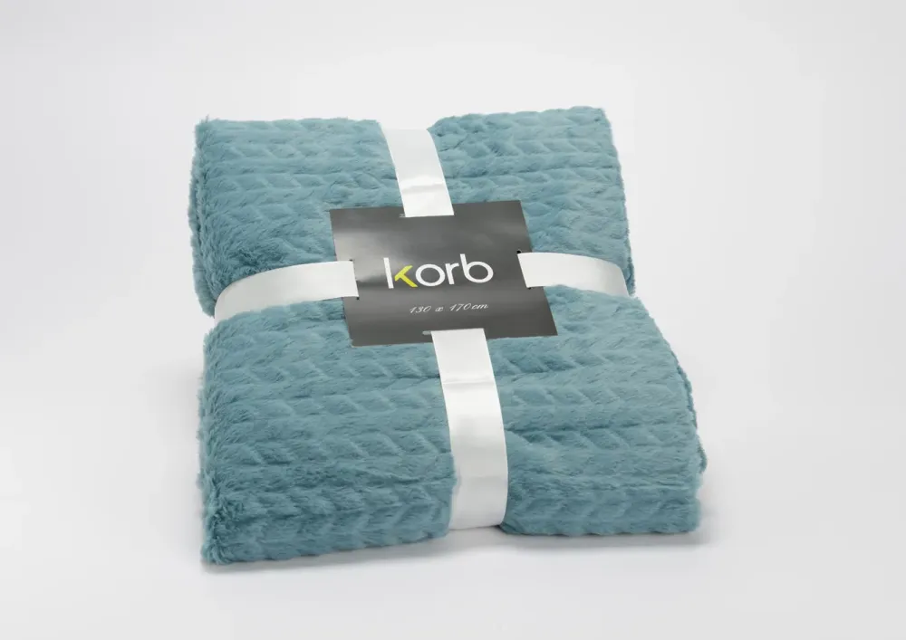 Plaid Chevron Bleu Canard 130X170
