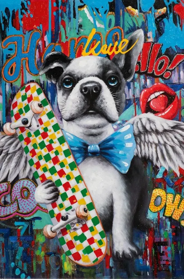 Tableau Dog with skateboard
